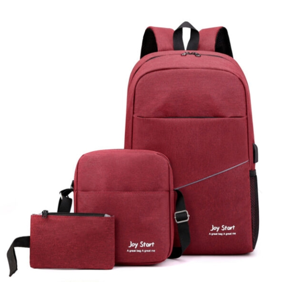 Sac à dos homme avec sac bandoulière et trousse 3en1