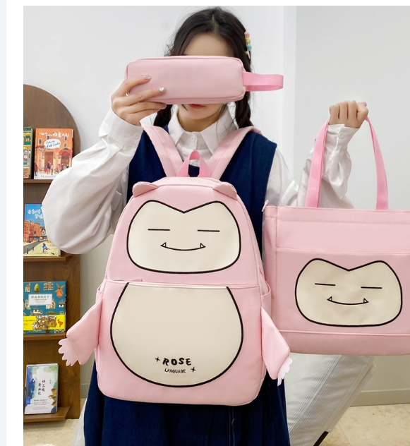 Ensemble de Sacs Snorlax -3Pcs Design Kawaii Rose