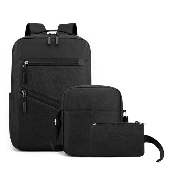 Sac à dos homme avec sac bandoulière et trousse 3en1