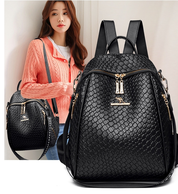 Sac à Dos Femme en Cuir Tressé Élégant avec