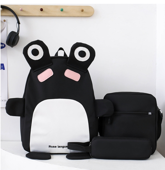 Sac à Dos Scolaires Enfant 3 en 1 Motif Grenouille