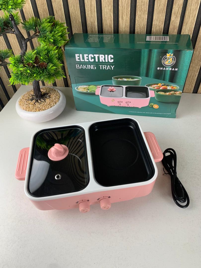 Marmite électrique avec plaque de cuisson